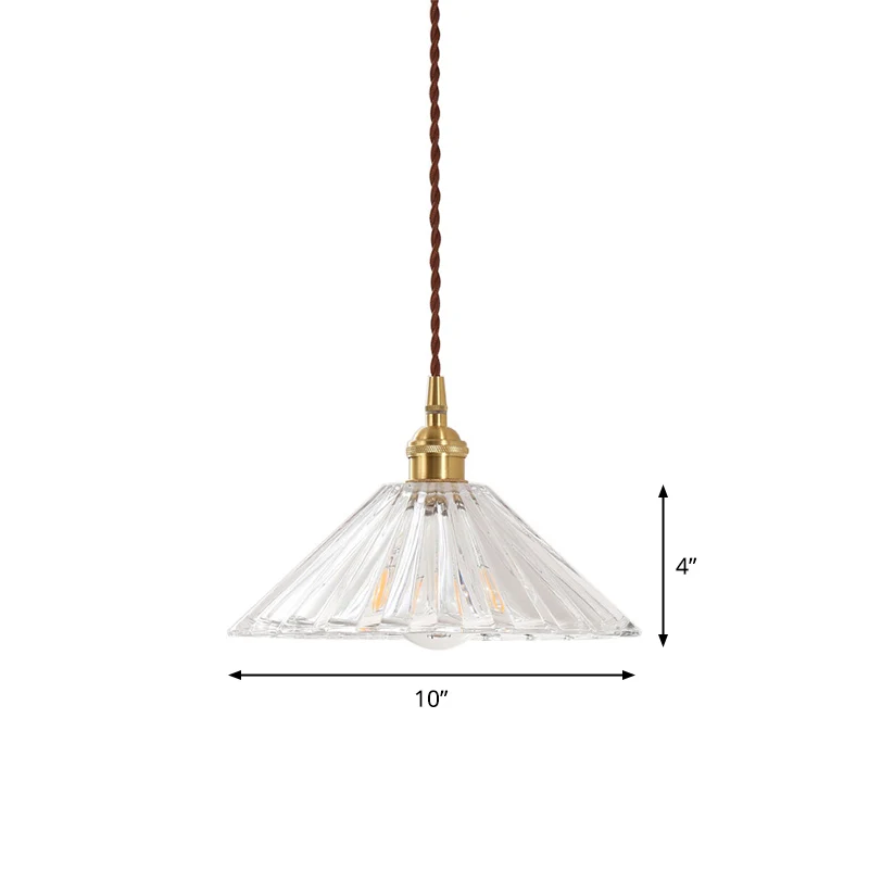 Cone helder geribbeld glas hanglamp Simplicity 1 lamp restaurant hanglamp Clearhalo