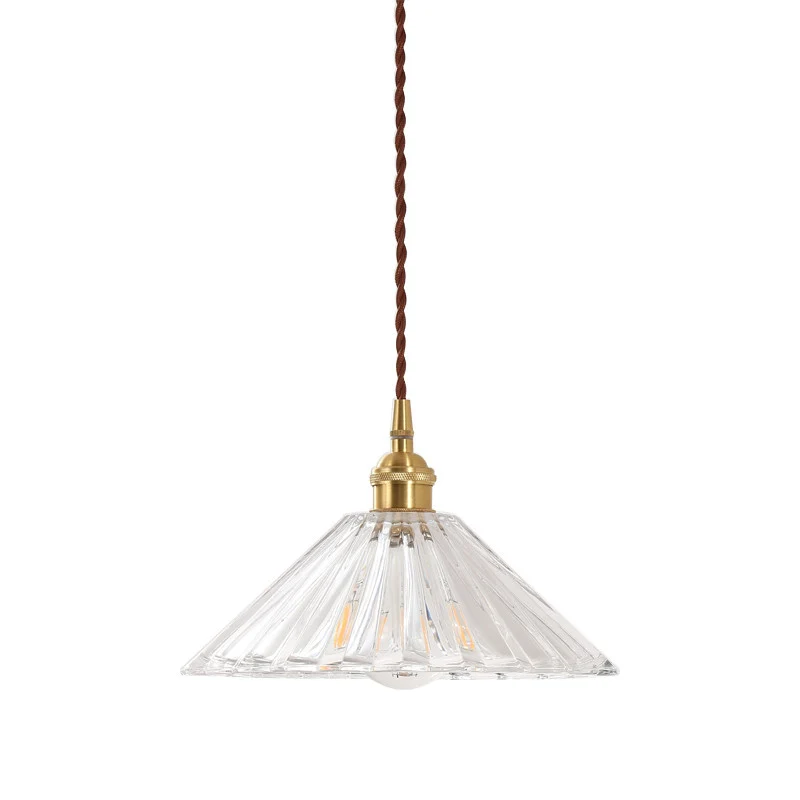 Cone helder geribbeld glas hanglamp Simplicity 1 lamp restaurant hanglamp Clearhalo