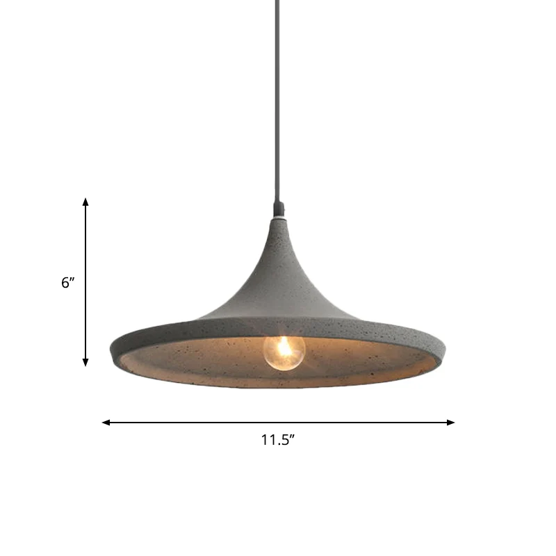 Cone Shade hanglamp Scandinavische stijl Cement 1 lichtgrijze hangende plafondlamp Clearhalo