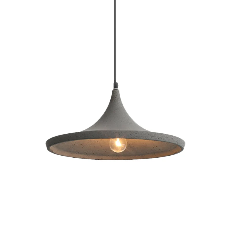 Cone Shade hanglamp Scandinavische stijl Cement 1 lichtgrijze hangende plafondlamp Clearhalo