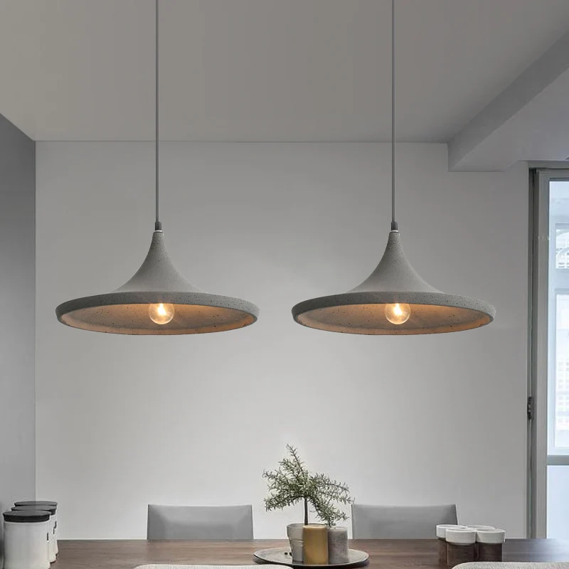 Cone Shade hanglamp Scandinavische stijl Cement 1 lichtgrijze hangende plafondlamp Clearhalo