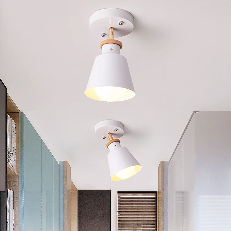 Conisch inbouwverlichtingsarmatuur Minimalistisch ijzer 1-lamps semi-inbouwplafondlamp wit/groen met verstelbare stang Cle...
