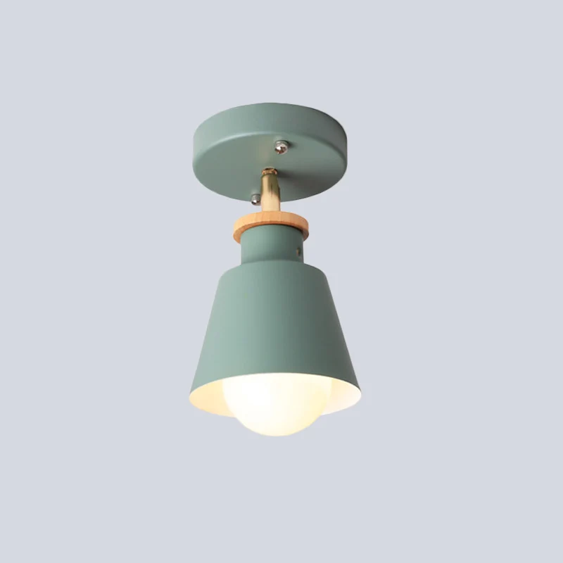 Conisch inbouwverlichtingsarmatuur Minimalistisch ijzer 1-lamps semi-inbouwplafondlamp wit/groen met verstelbare stang Cle...