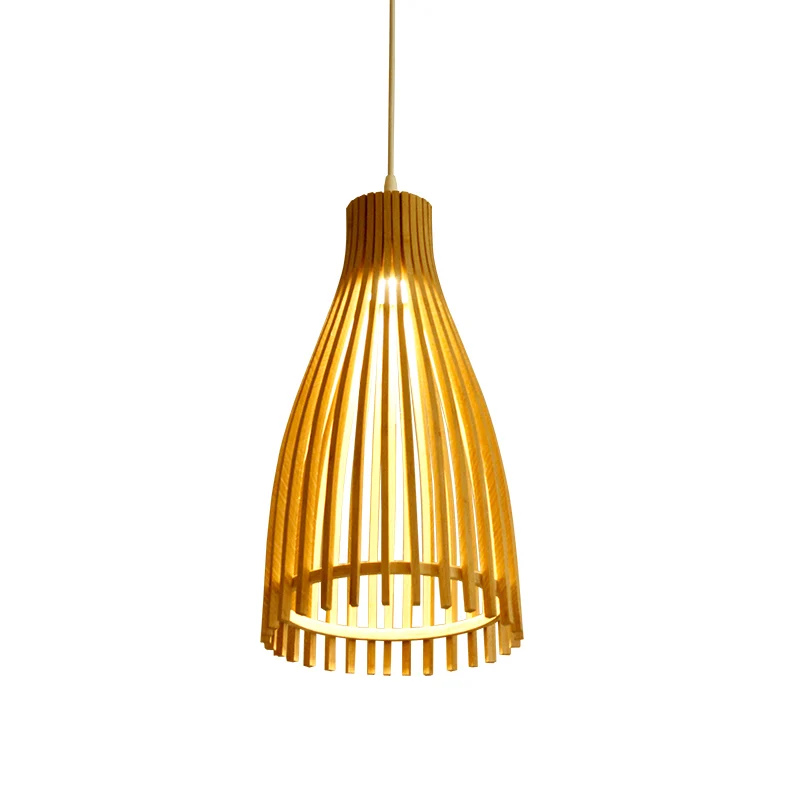 Conische Bamboe Strook Pendellamp Japanse 1-Licht Beige Hangende Plafondlamp voor Theehuis Clearhalo