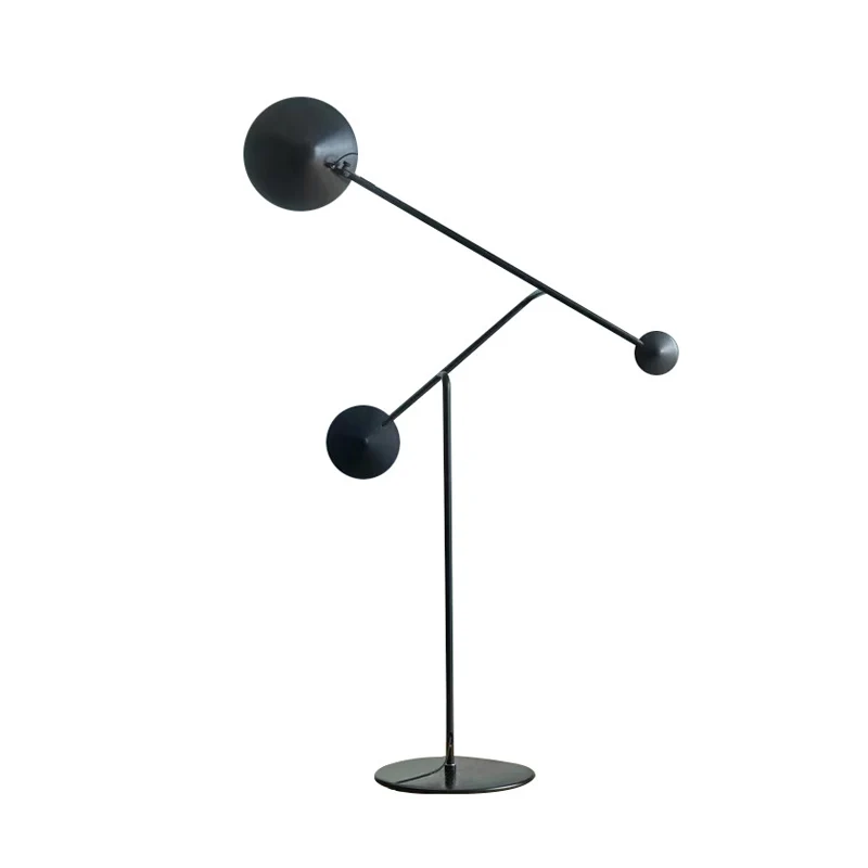 Conische vloerleeslamp met balansarm Eigentijdse metalen LED-studeerkamer staande lamp zwart Clearhalo