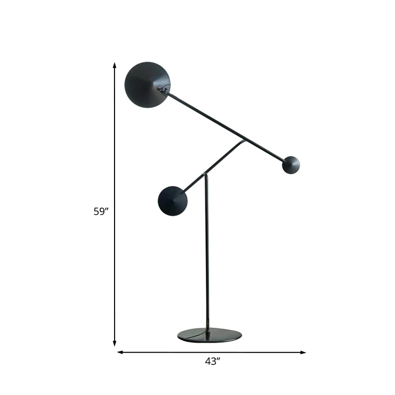 Conische vloerleeslamp met balansarm Eigentijdse metalen LED-studeerkamer staande lamp zwart Clearhalo