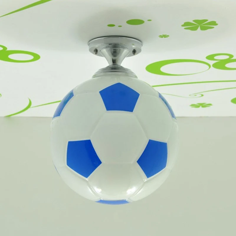 Creatieve kindervoetbal inbouwlamp ondoorzichtig glas 1 kop jongenskamer semi-inbouw plafondlamp Clearhalo
