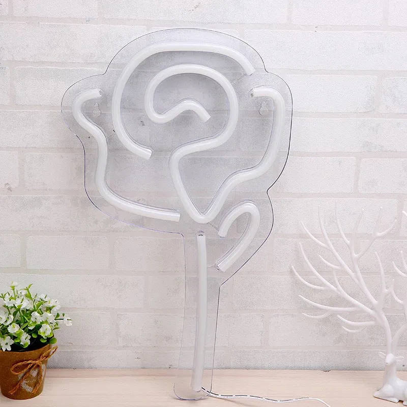 Creatieve Rose nachtverlichting kunststof meisjesslaapkamer LED-wandnachtlamp wit Clearhalo
