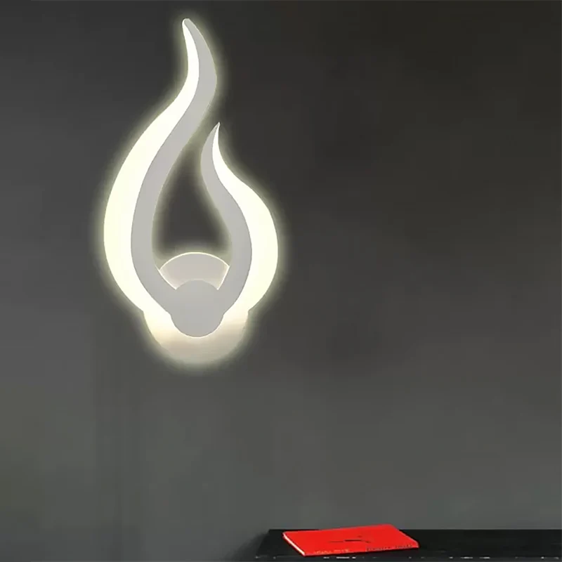 Creatieve vuurvormige wandlamp van acryl met witte LED-wandkandelaar voor keuken-eetkamer Clearhalo