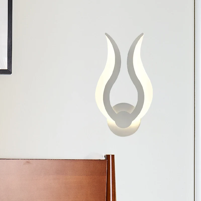 Creatieve vuurvormige wandlamp van acryl met witte LED-wandkandelaar voor keuken-eetkamer Clearhalo