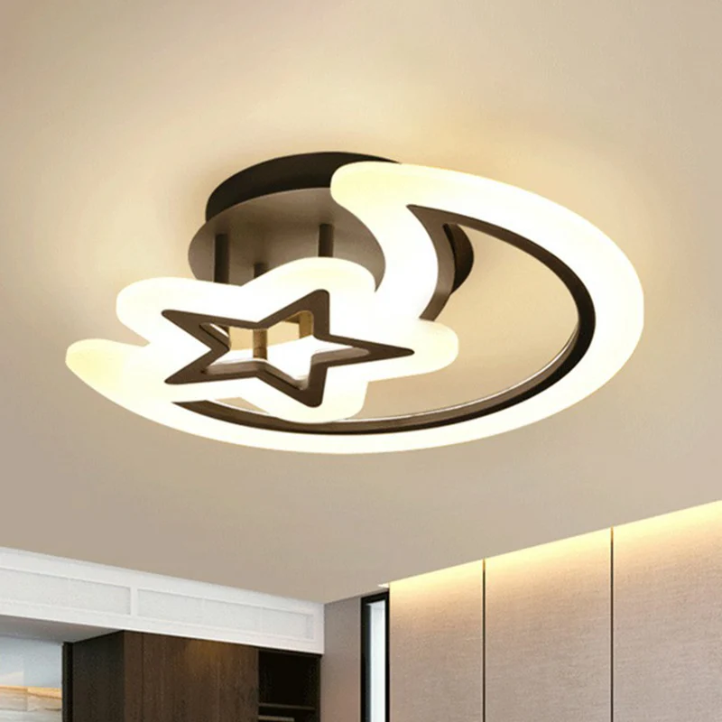 Crescent en Star LED semi-inbouwlicht Moderne stijl acryl slaapkamer plafondinbouw Clearhalo