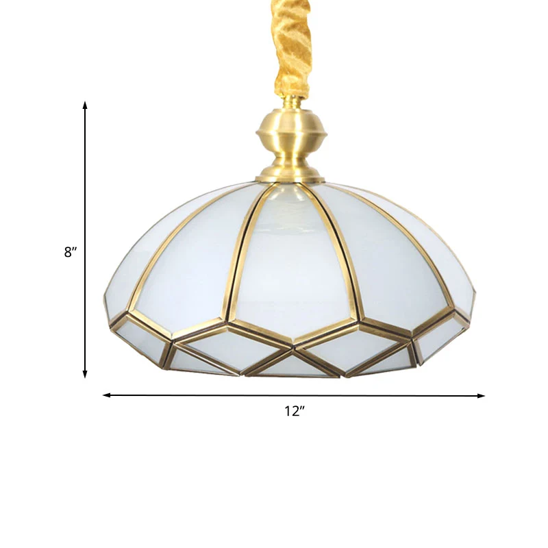 Crème/textuur wit glazen hoed hanglamp modern 1 lamp hangend verlichtingsarmatuur voor woonkamer Clearhalo
