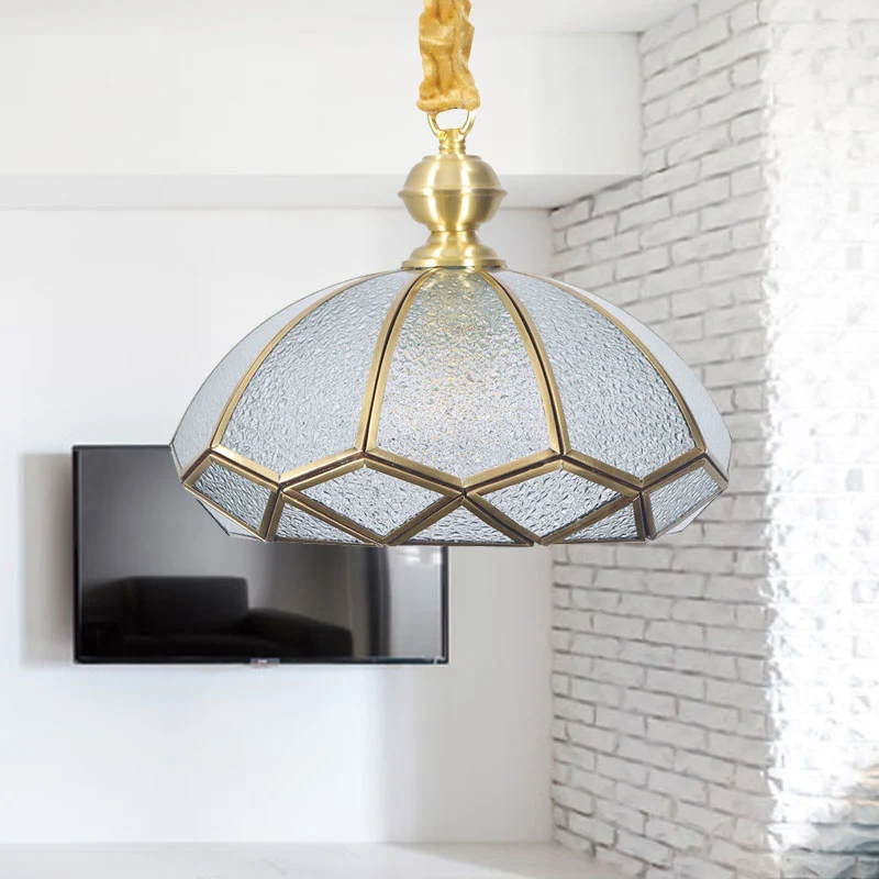 Crème/textuur wit glazen hoed hanglamp modern 1 lamp hangend verlichtingsarmatuur voor woonkamer Clearhalo