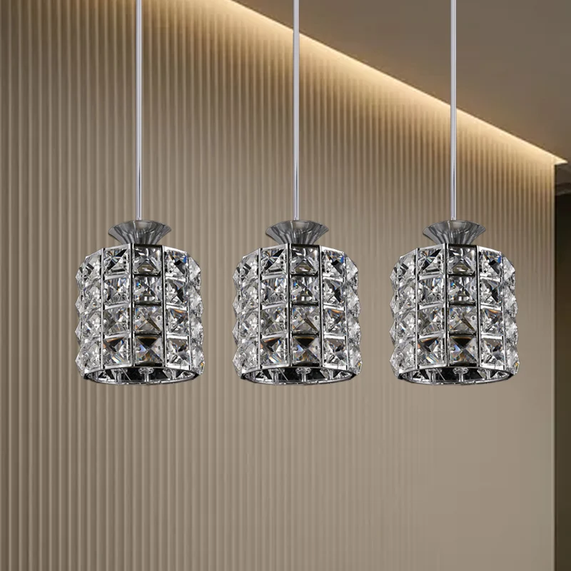 Crystal Drum hanglamp metalen frame plafondlamp voor balkon Clearhalo