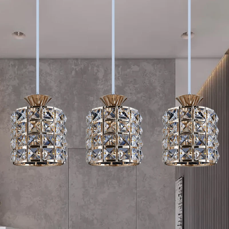 Crystal Drum hanglamp metalen frame plafondlamp voor balkon Clearhalo
