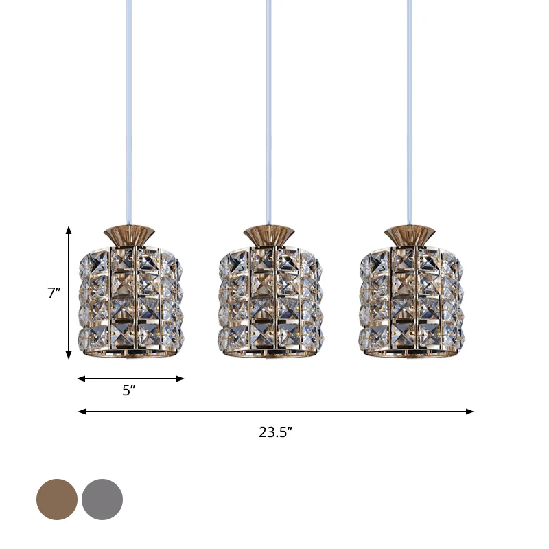Crystal Drum hanglamp metalen frame plafondlamp voor balkon Clearhalo