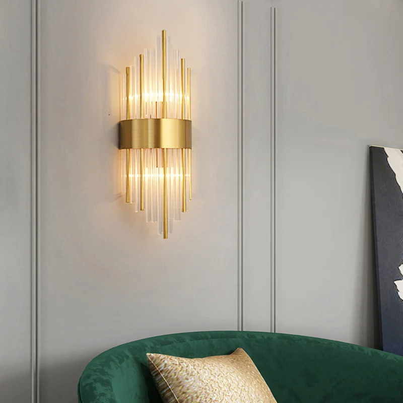 K9 Crystal Sticks wandkandelaar postmoderne 2-lichts wandlamp voor woonkamer Clearhalo