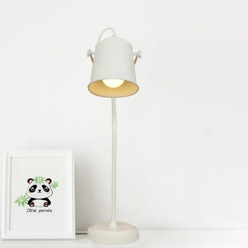 Cup Shade Metalen Bureauverlichting Retro Stijlvol 1 Kops Studeerkamer Draaibare Leeslamp Zwart/Wit Clearhalo