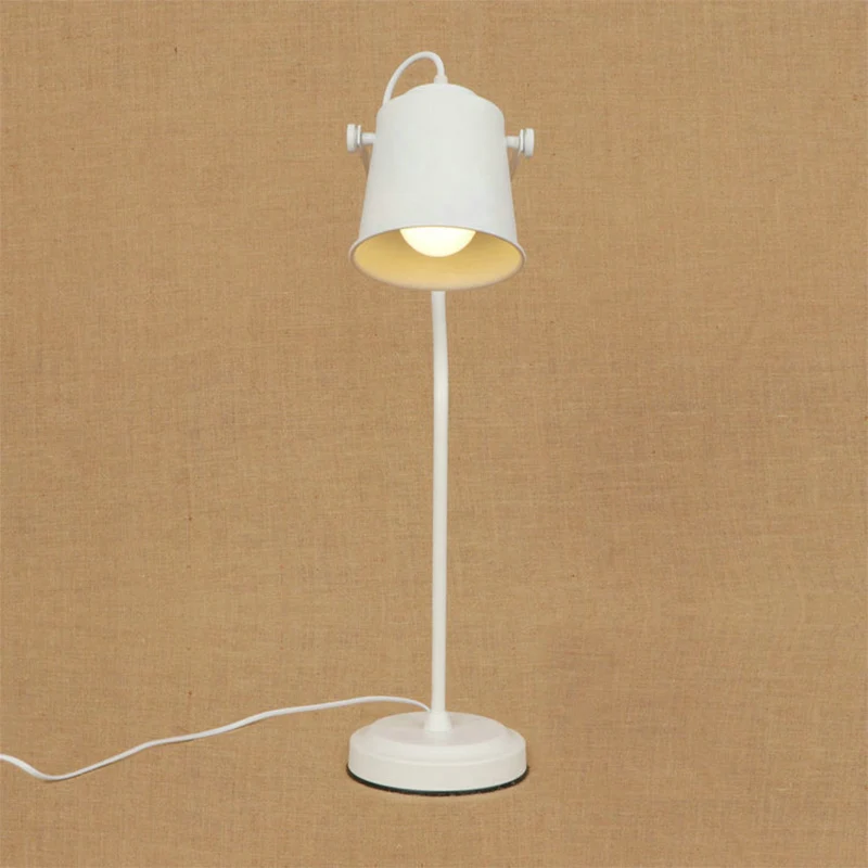 Cup Shade Metalen Bureauverlichting Retro Stijlvol 1 Kops Studeerkamer Draaibare Leeslamp Zwart/Wit Clearhalo
