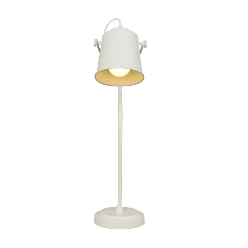 Cup Shade Metalen Bureauverlichting Retro Stijlvol 1 Kops Studeerkamer Draaibare Leeslamp Zwart/Wit Clearhalo