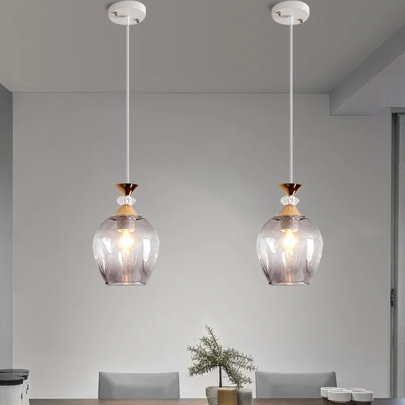 Cup-vorm ophanging modernistisch grijs/blauw/amber glas met kuiltjes en 1 hangend lichtarmatuur Clearhalo
