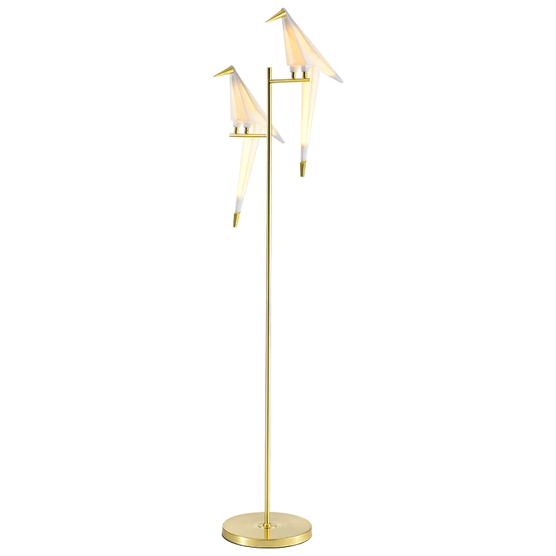 Decoratieve origami vogel staande lamp acryl woonkamer vloerlamp goud Clearhalo