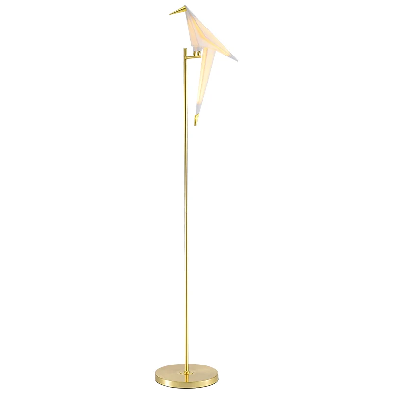 Decoratieve origami vogel staande lamp acryl woonkamer vloerlamp goud Clearhalo
