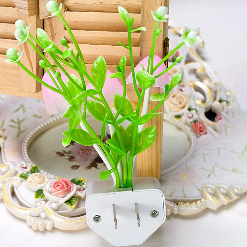 Decoratieve zeewier kunststof wandlamp, plug- LED-nachtlampje groen, veelkleurig licht Clearhalo