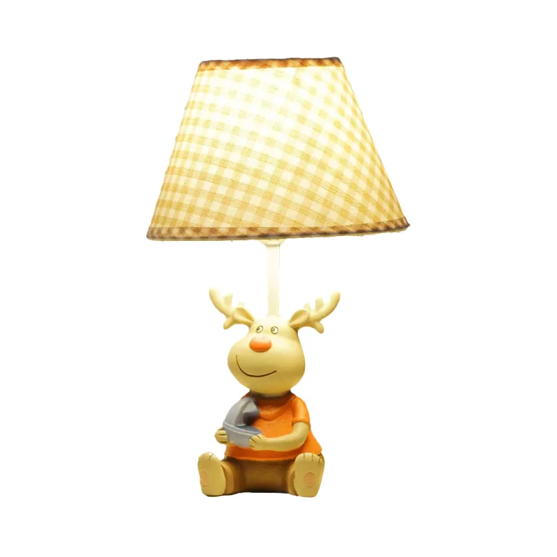 Deer Man Kid Slaapkamer Leeslamp Hars 1 Licht Dierenbureaulamp geel Clearhalo