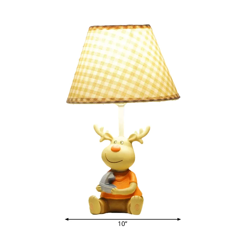 Deer Man Kid Slaapkamer Leeslamp Hars 1 Licht Dierenbureaulamp geel Clearhalo