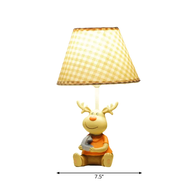 Deer Man Kid Slaapkamer Leeslamp Hars 1 Licht Dierenbureaulamp geel Clearhalo