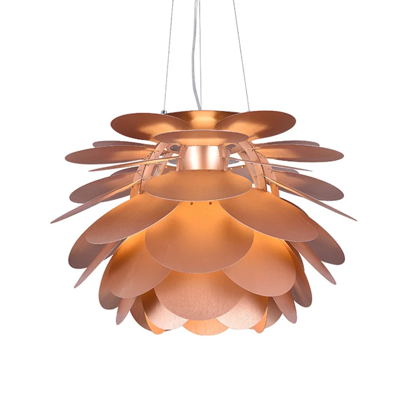 Dennenappel metalen hangende hanglamp eigentijds 1 licht koperen afwerking plafondophanglamp voor restaurant Clearhalo
