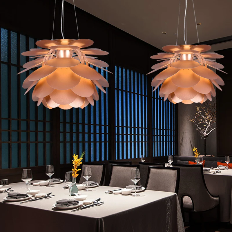 Dennenappel metalen hangende hanglamp eigentijds 1 licht koperen afwerking plafondophanglamp voor restaurant Clearhalo