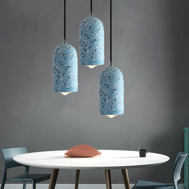 Design cilinder hanglamp Cement 1-lichts eetkamer hanglamp wit/rood/blauw Clearhalo