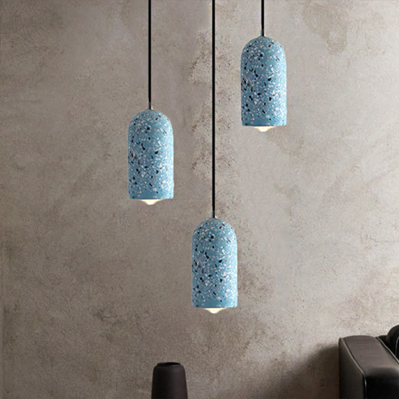 Design cilinder hanglamp Cement 1-lichts eetkamer hanglamp wit/rood/blauw Clearhalo