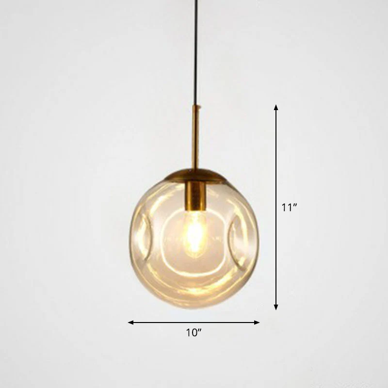 Dimpled Ball Suspension Lighting Modern Glass 1 Lamp Eetkamer Plafond Hanglamp Clearhalo