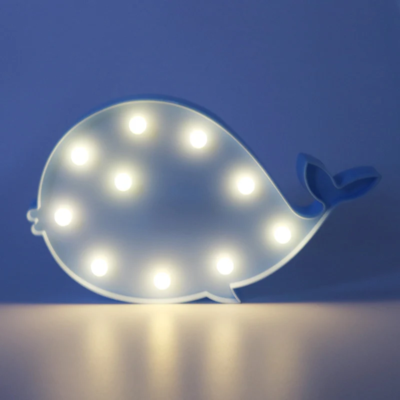 Dolfijnvormige batterij-nachtkastjelamp Decoratieve kunststof kinderslaapkamer LED-tafellamp Clearhalo