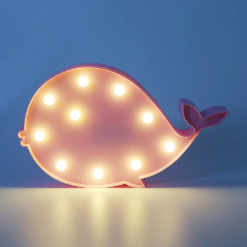 Dolfijnvormige batterij-nachtkastjelamp Decoratieve kunststof kinderslaapkamer LED-tafellamp Clearhalo
