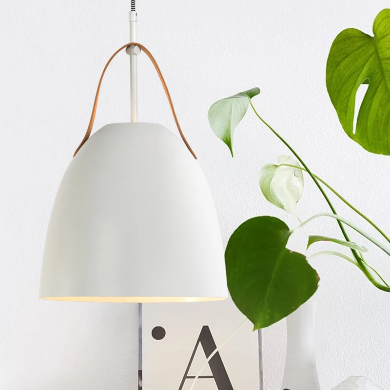 Dome Down Lighting Eenvoudige metalen 1-kops hangende plafondlamp voor de woonkamer groen/wit/grijs Clearhalo
