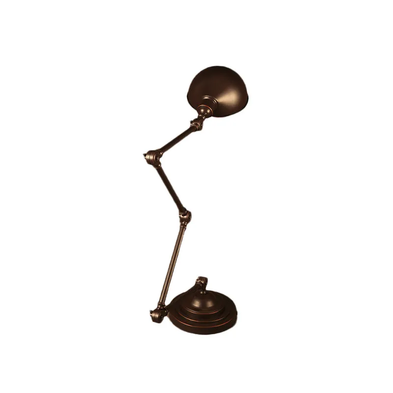 Dome metalen leeslamp industriële stijl 1-lichts studeerkamer bureaulamp met zwenkarm brons Clearhalo