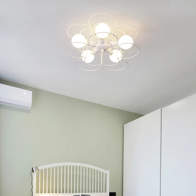 Draadframe plafondmontage licht woonkamer eigentijds plafondarmatuur wit Clearhalo