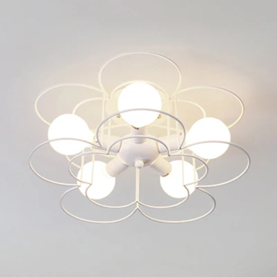 Draadframe plafondmontage licht woonkamer eigentijds plafondarmatuur wit Clearhalo