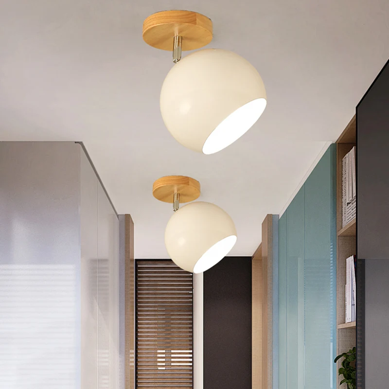 Draaibare Orb Shade Inbouwlamp 1-lichts metalen plafondlamp voor studeerkamergang Clearhalo