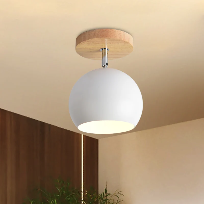 Draaibare Orb Shade Inbouwlamp 1-lichts metalen plafondlamp voor studeerkamergang Clearhalo