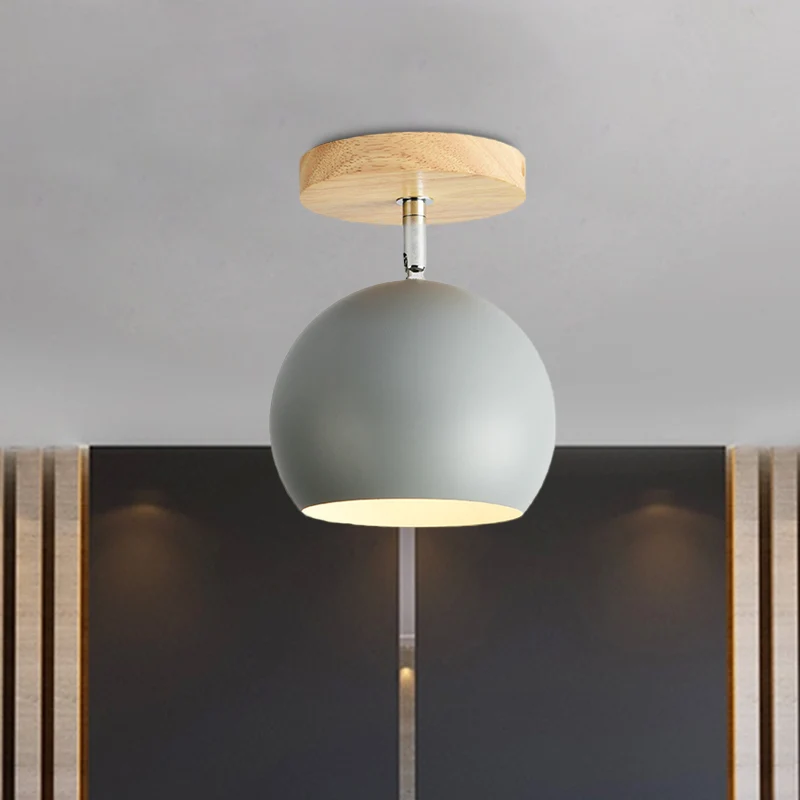 Draaibare Orb Shade Inbouwlamp 1-lichts metalen plafondlamp voor studeerkamergang Clearhalo