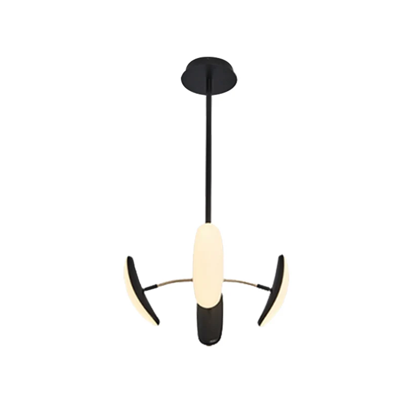 Draaibare ovale kroonluchter licht eigentijds acryl 4/6 koppen zwarte plafondhanger met radiaal ontwerp voor eetkamer, 18"...