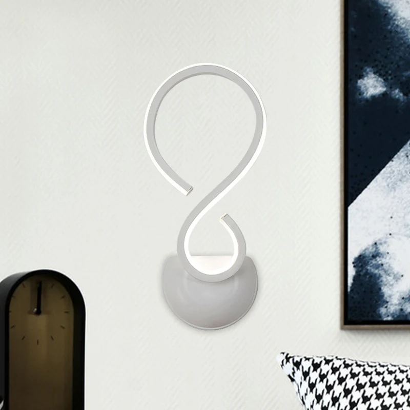 Draaiende acryl wandlamp Sconce Eenvoud LED witte afwerking Wandmontage verlichting voor woonkamer Clearhalo