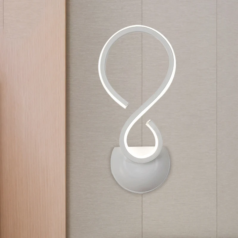 Draaiende acryl wandlamp Sconce Eenvoud LED witte afwerking Wandmontage verlichting voor woonkamer Clearhalo