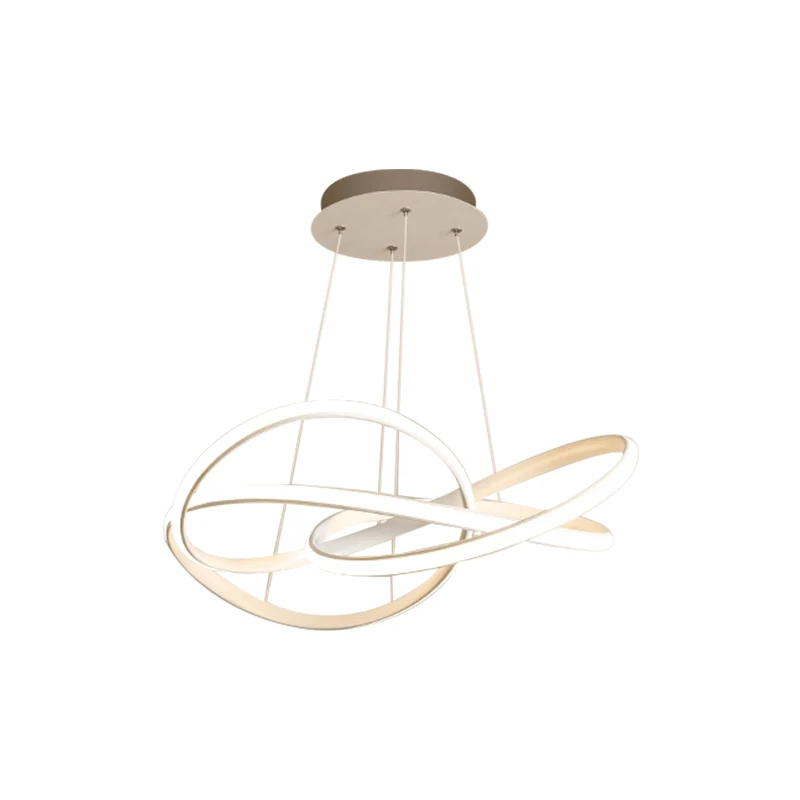 Draaiende cirkel metalen hanglamp modernisme LED witte kroonluchterverlichting warm/wit licht Clearhalo