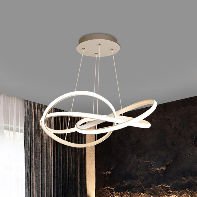 Draaiende cirkel metalen hanglamp modernisme LED witte kroonluchterverlichting warm/wit licht Clearhalo